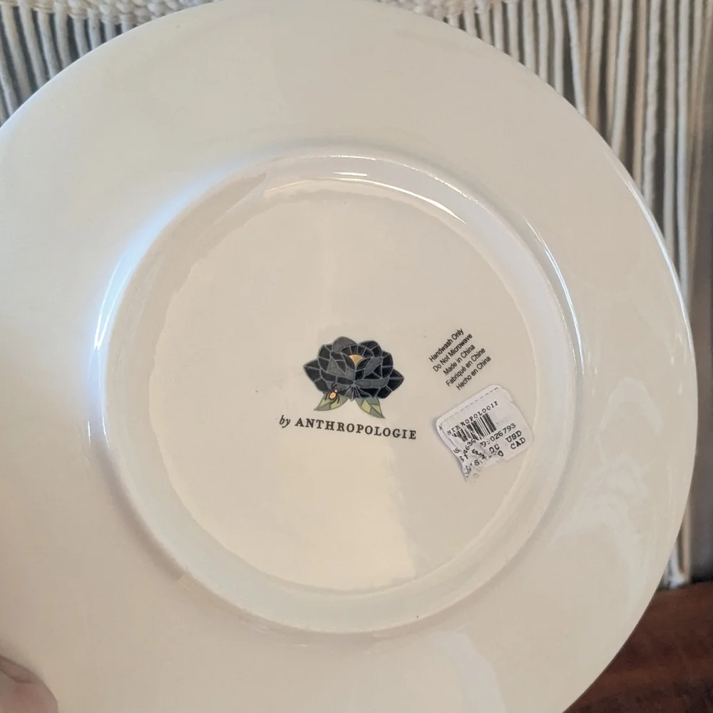 NEW Anthropologie Bistro Tile Halloween Plate 24K Gold